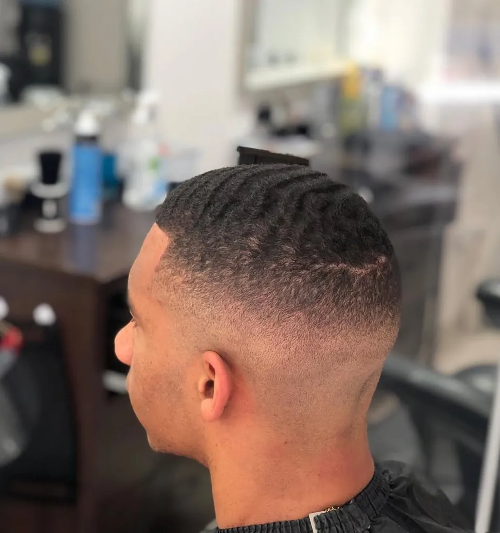 360 waves with a sharp skin fade